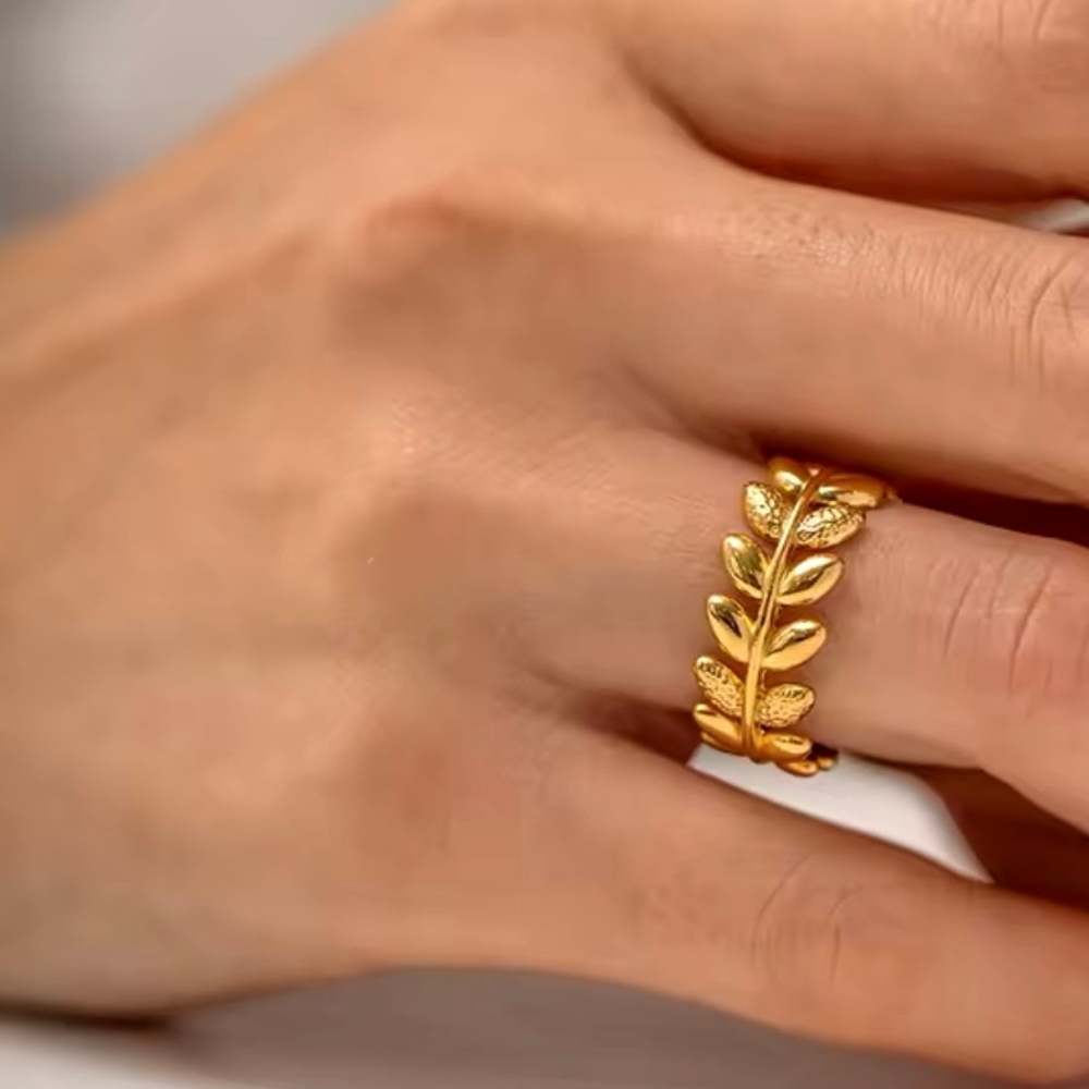 18k Gold Plated Leaf Ring